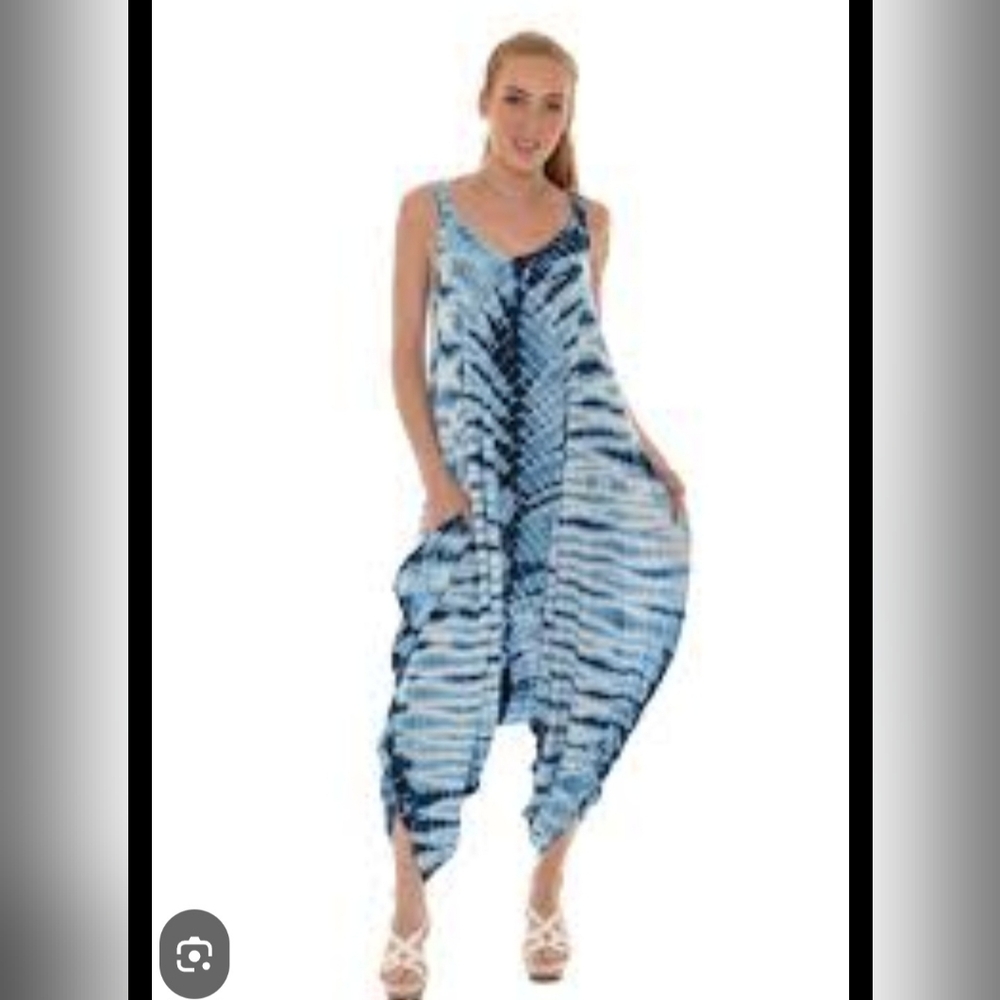 India Boutique Blue Tie Dye Jumpsuit